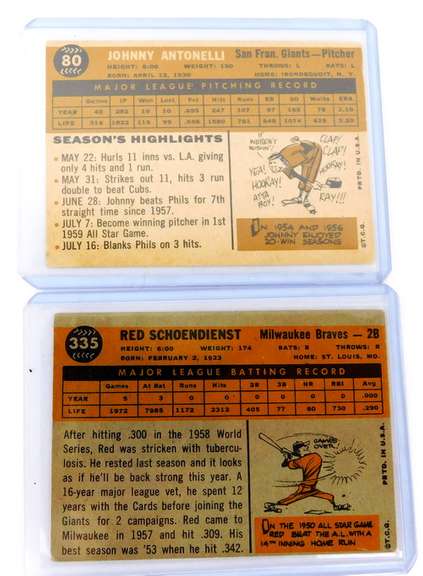 2 Vintage Topps Baseball Cards