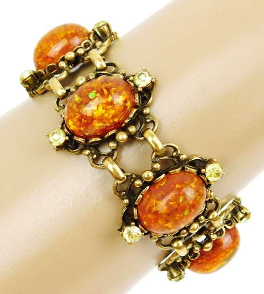 Vintage Coro Confetti Lucite Bracelet & Earrings