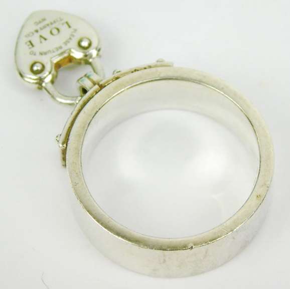 Tiffany & Co. Sterling Padlock Heart Ring with Box, 8