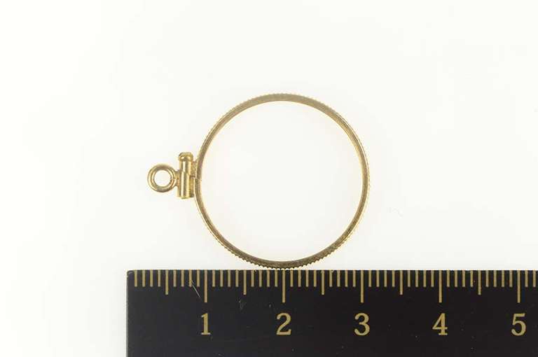 14K Yellow Gold $5 Gold 1840 ~ 1929 Coin Holder Bezel Charm/Pendant