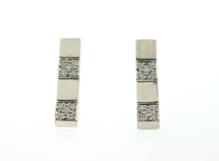 Irresistible Platinum Rectangular Diamonds Dangle Earrings
