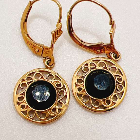 14kt Gold & Black Diamond Earrings