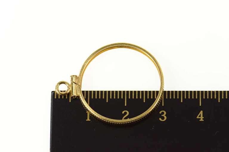 14K Yellow Gold $5 Gold Half Eagle US Coin Holder Bezel Charm/Pendant