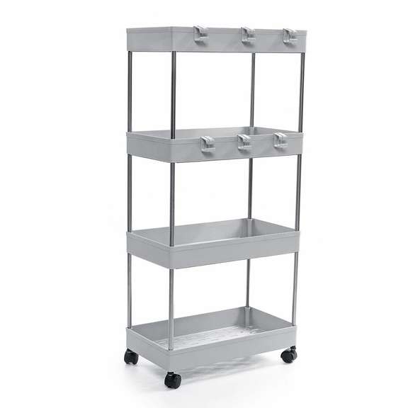 4 Tiers Slim Trolley Storage Holder Rack Organizer