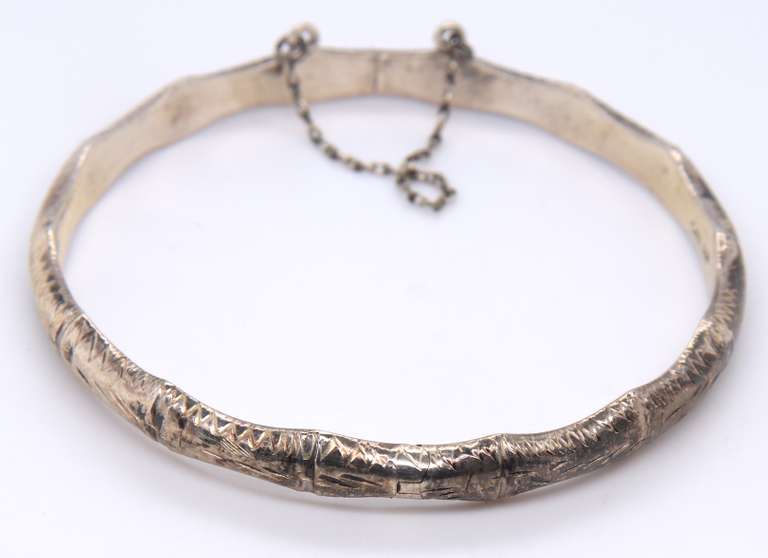 Vintage Sterling Silver Signed Bangle Bracelet