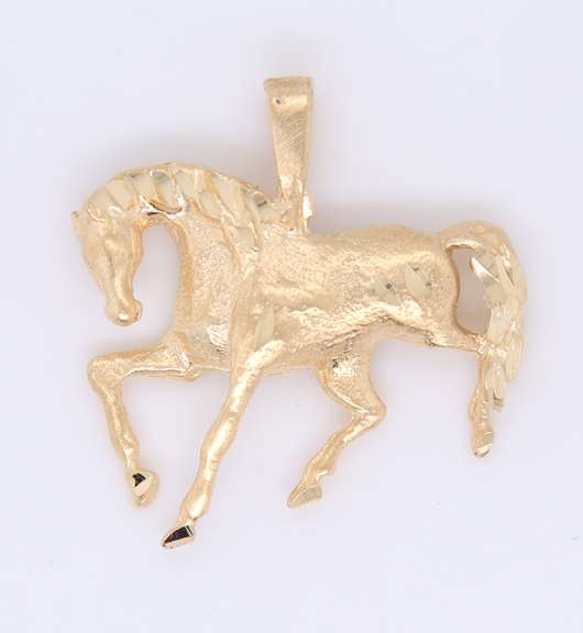 Handsome Yellow Gold Horse Pendant