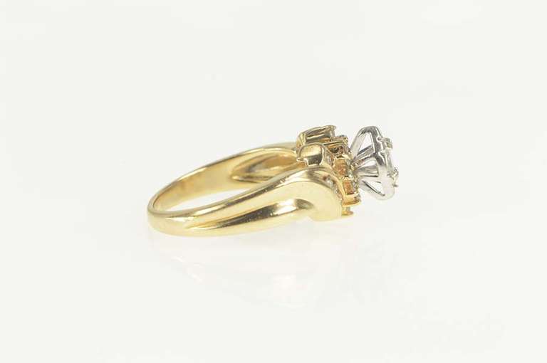 14K Yellow Gold 0.42 Ctw Marquise Diamond Halo Engagement Ring