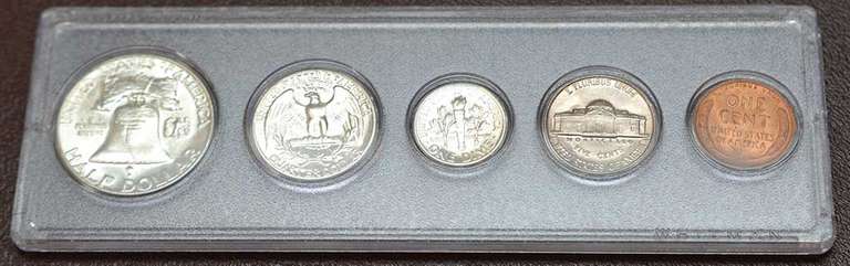 Set Of Uncirculated 1954 Coins, All Except The Cent Are Philadelphia. The Cent Is Denver.