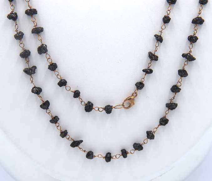Edgy & Cool 14kt RG Andrea Fohrman Black Diamond Necklace
