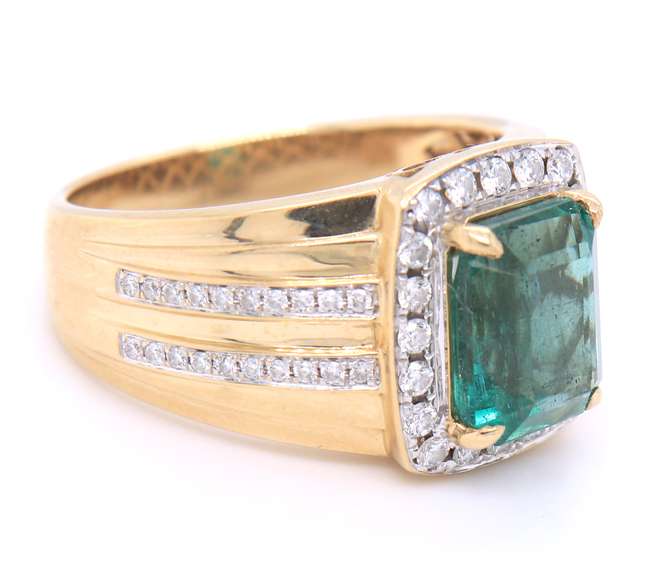 Masterpiece Yellow Gold Emerald and Diamond Ring