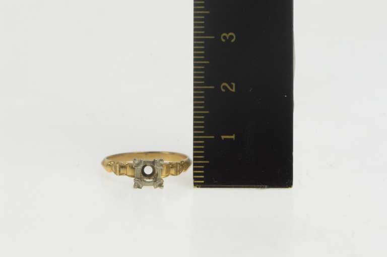 14K Yellow Gold Vintage NOS 1950's 3.65mm Engagement Setting Ring