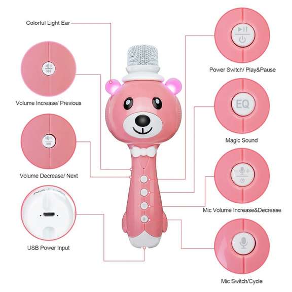 Portable Handheld Wireless Bluetooth Karaoke Microphone