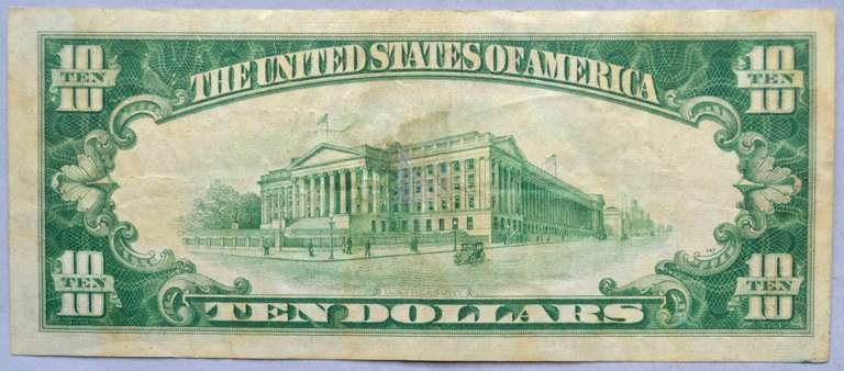 Sharp $10 1928 Series Gold Certificate
