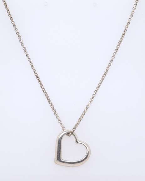 Vintage Sterling Silver Heart Shaped pendant on Chain