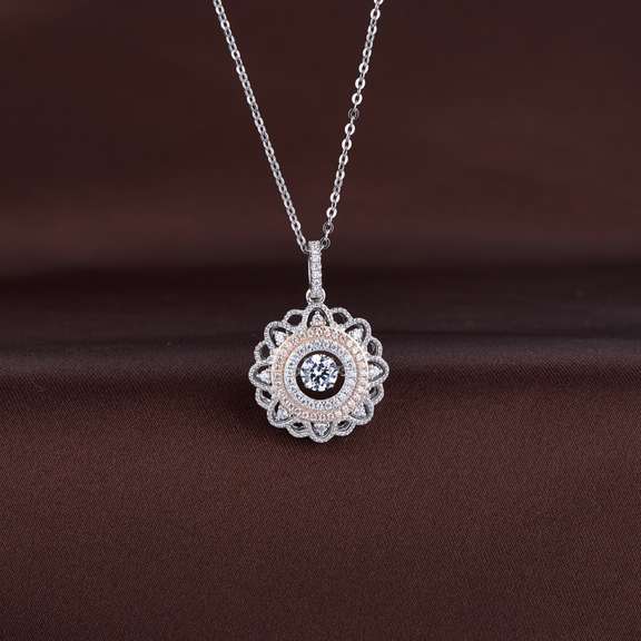 Pink Rose Gold Two tone beautiful Pendant