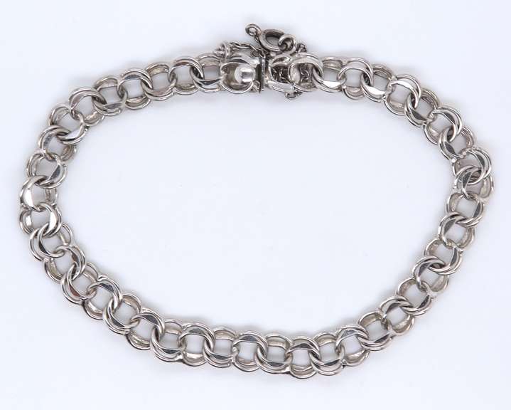925 Sterling Silver Double Circle Bracelet