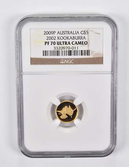 PF70 UCAM 2009-P Australia $5 Gold 2002 Kookaburra NGC