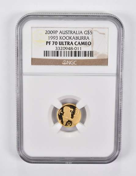 PF70 UCAM 2009-P Australia $5 Gold 1993 Kookaburra NGC
