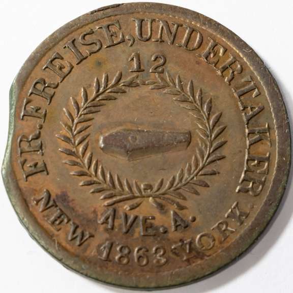 1863 Leichensbesorger NY City Undertaker Civil War Store Card