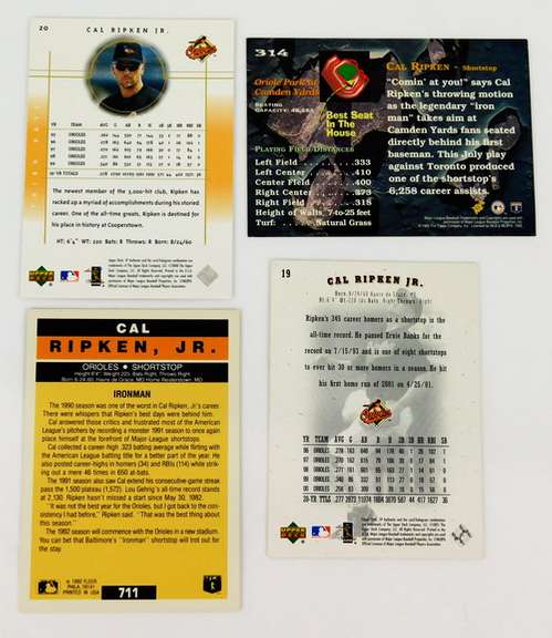 4 Cal Ripken, Jr. Baseball Cards