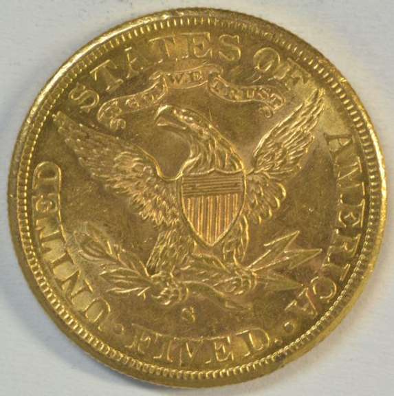 Super choice BU 1886-S US $5 Liberty Gold Piece. Full strike
