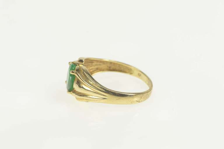 10K Yellow Gold 0.80 Ct Natural Emerald Classic Engagement Ring