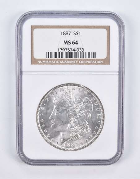 MS64 1887 Morgan Silver Dollar NGC