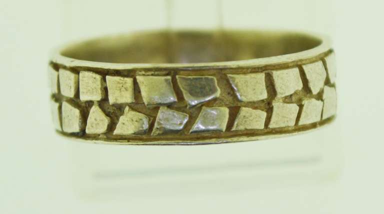 Sterling Silver Rock Texture Band Ring