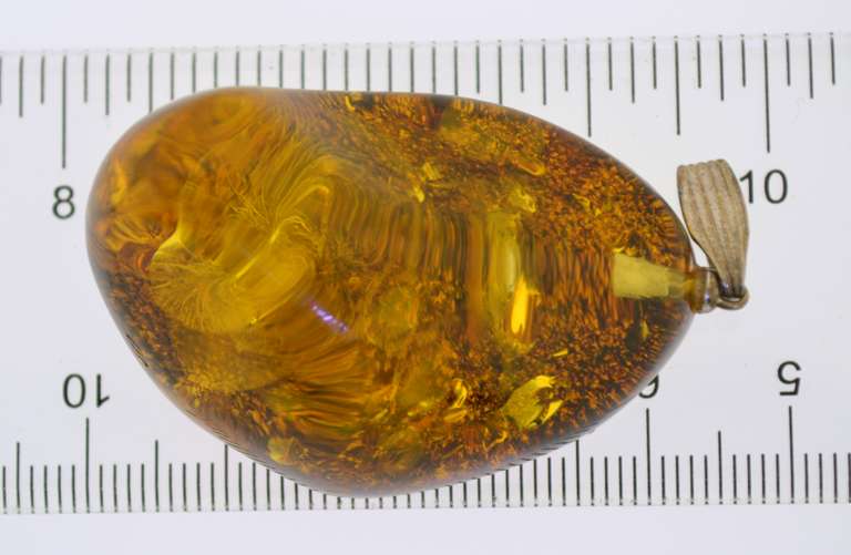 Sterling Silver Baltic Amber Crystal Pendant
