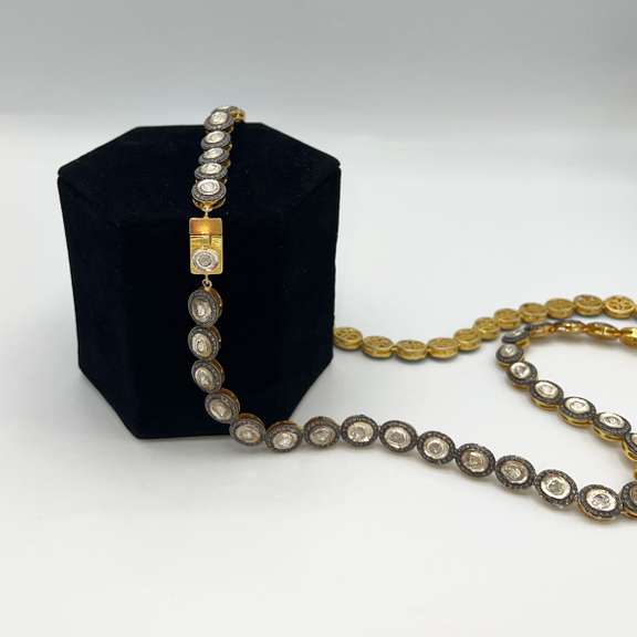 WOW! 34ctw NATURAL DIAMOND 18kt Gold Plated Necklace