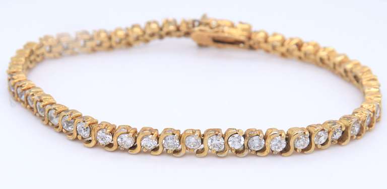 Vintage Sterling Silver Cubic Zirconia Tennis Bracelet