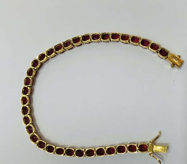 16.0+ Carat Ruby Tennis Bracelet in 14kt Gold