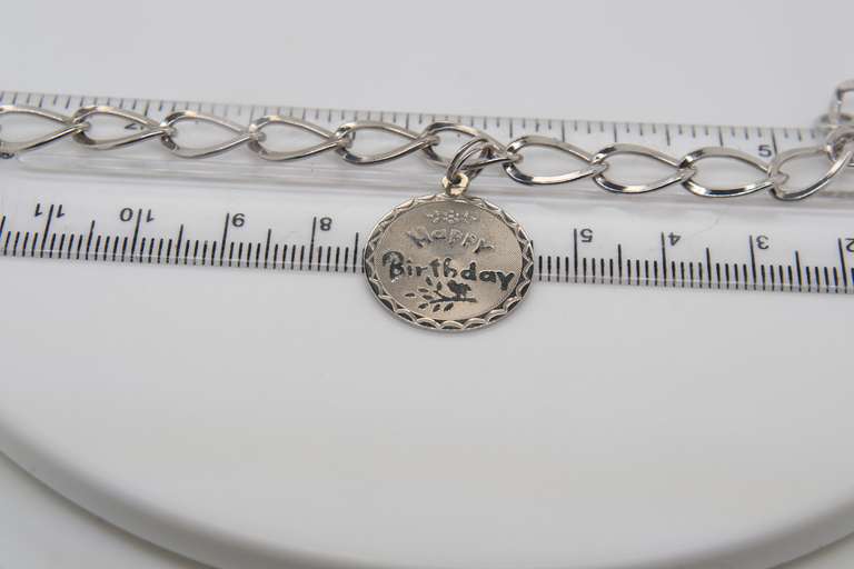 925 Sterling Silver Happy Birthday Charm Bracelet