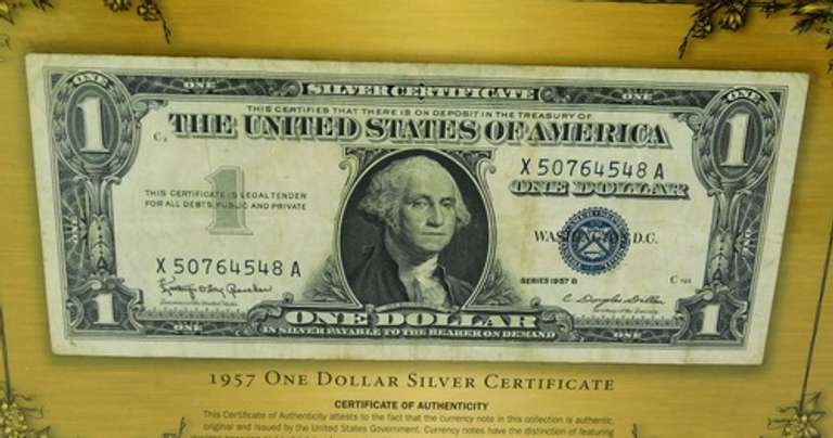 1957 One Dollar Silver Certificate w/COA