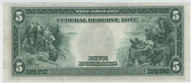 Very crisp 1914 Series Large Size $5 Federal Reserve Note (4-D)
