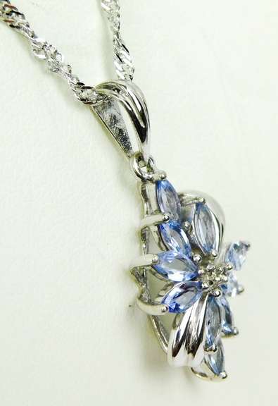 Pretty Sterling Tanzanite Necklace
