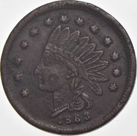 1863 L. W. Perrin Civil War Token R-4 530G