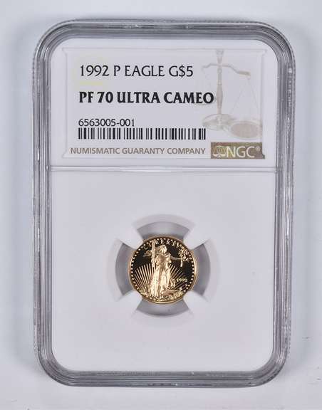 PF70 UCAM 1992-P $5 American Gold Eagle 1/10 Oz. .999 Fine Gold NGC