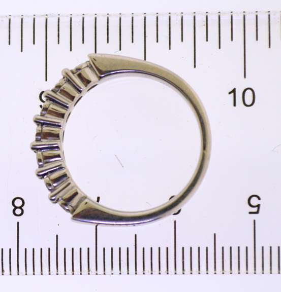 Sterling Silver Half Way Diamond Band