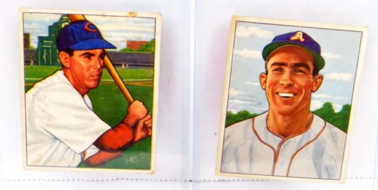2 Bowman Gum 1950 Baseball Cards