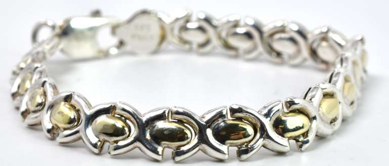 Sterling Silver Bracelet With Vermeil Accents