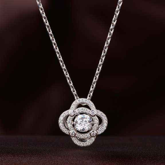 Four Leaf Silver Dancing Pendant