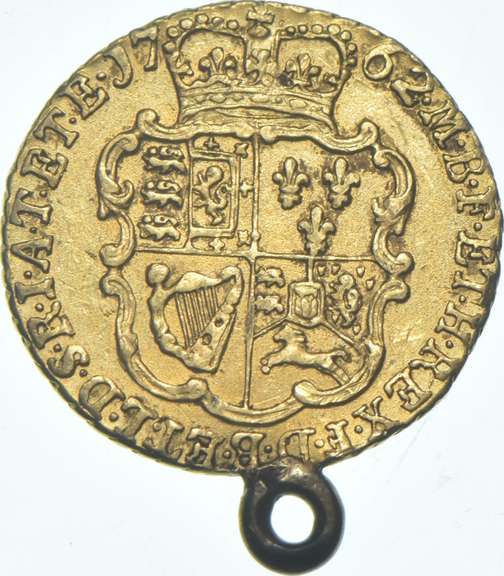 1762 United Kingom 1/4 Guinea Gold Coin - George III - Pendant Mount