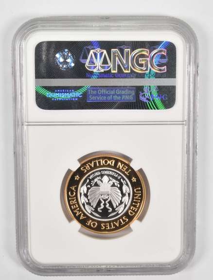 PF70UCAM 2000-W $10 Library Of Congress Commem. Bimetallic Coin - NGC