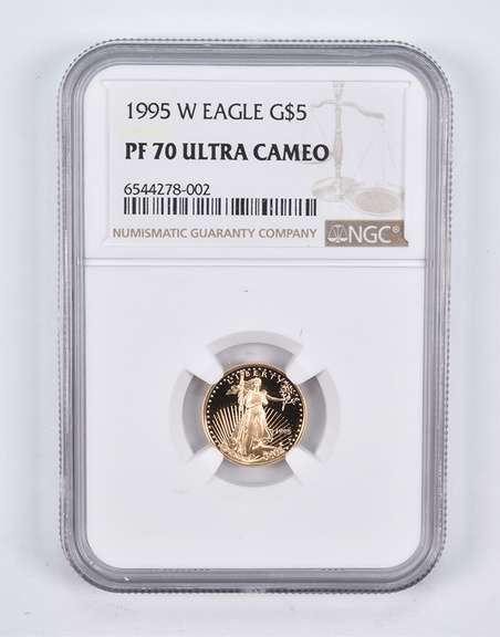 PF70 UCAM 1995-W $5 American Gold Eagle 1/10 Oz. .999 Fine Gold NGC