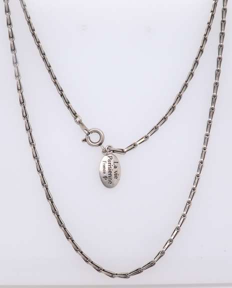 Vintage La Vie Parisienne France P Chain Necklace