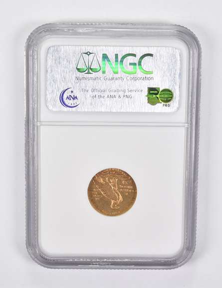 AU55 1909 $2.50 Indian Head Gold Quarter Eagle NGC GSA