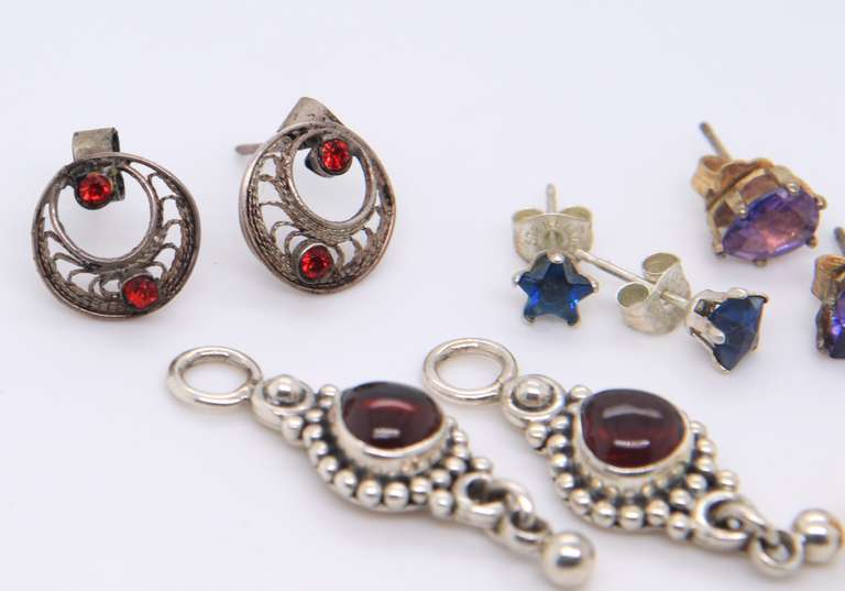 Lot of 6 Vintage Sterling Silver Earrings