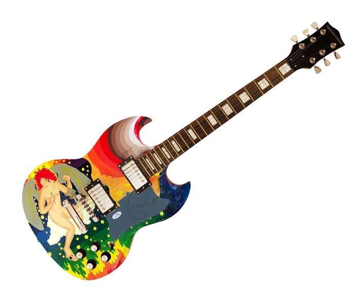 Eric Clapton Autographed Signed Custom Photo Graphics Guitar ACOA