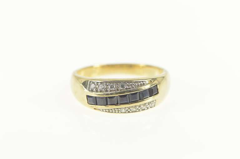 Sterling Silver Princess Syn. Sapphire CZ Men's Wedding Ring